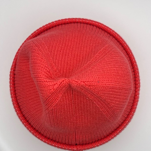 NEW knitted cuffed beanie Hat (Red-Orange) - Picture 5 of 6